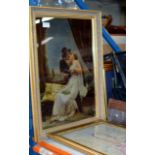 GILT FRAMED CRYSTOLEUM STYLE PICTURE & 1 OTHER PICTURE