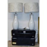 2 OFFICE PRINTERS & PAIR OF MODERN TABLE LAMPS WITH SHADES