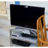 TOSHIBA 32" LCD TV WITH STAND, DIGI BOX, DVD PLAYER, STEREO ETC