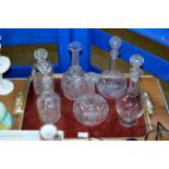 6 VARIOUS DECANTERS