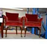 PAIR OF PARLOUR CHAIRS ON QUEEN ANNE LEG