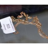 9 CARAT GOLD CHAIN - APPROXIMATE WEIGHT = 7.5 GRAMS