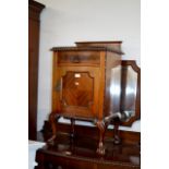 VICTORIAN MAHOGANY SINGLE DRAWER BEDSIDE CABINET WITH GLASS PRESERVE ON BALL & CLAW FEET