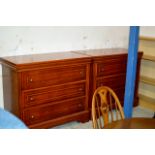 PAIR OF REPRODUCTION CHERRY WOOD 3 DRAWER CHESTS