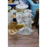 BESWICK DUCK ORNAMENT & NAO GOOSE GROUP