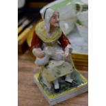 OLD STAFFORDSHIRE STYLE POTTERY FIGURINE ORNAMENT