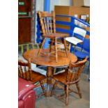 MODERN PINE KITCHEN TABLE WITH 4 MATCHING CHAIRS