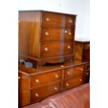 4 PIECE MAHOGANY BEDROOM SUITE COMPRISING 6 DRAWER SIDE BY SIDE CHEST, 3 DRAWER CHEST & PAIR OF
