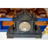 VICTORIAN SLATE STRIKING MANTLE CLOCK