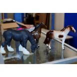 3 VARIOUS HORSE ORNAMENTS 1 BESWICK & 2 OTHERS