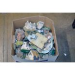 BOX CONTAINING VARIOUS LILLIPUT LANE COTTAGE ORNAMENTS