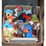 A BOX WITH VARIOUS VINTAGE TOYS