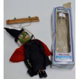 A VINTAGE PELHAM PUPPET MODELLED AS A WITCH WITH ORIGINAL BOX