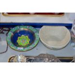 2 DECORATIVE POTTERY BOWLS