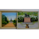 2 VARIOUS FRAMED OIL PAINTINGS ON BOARDS BY J. COPELAND