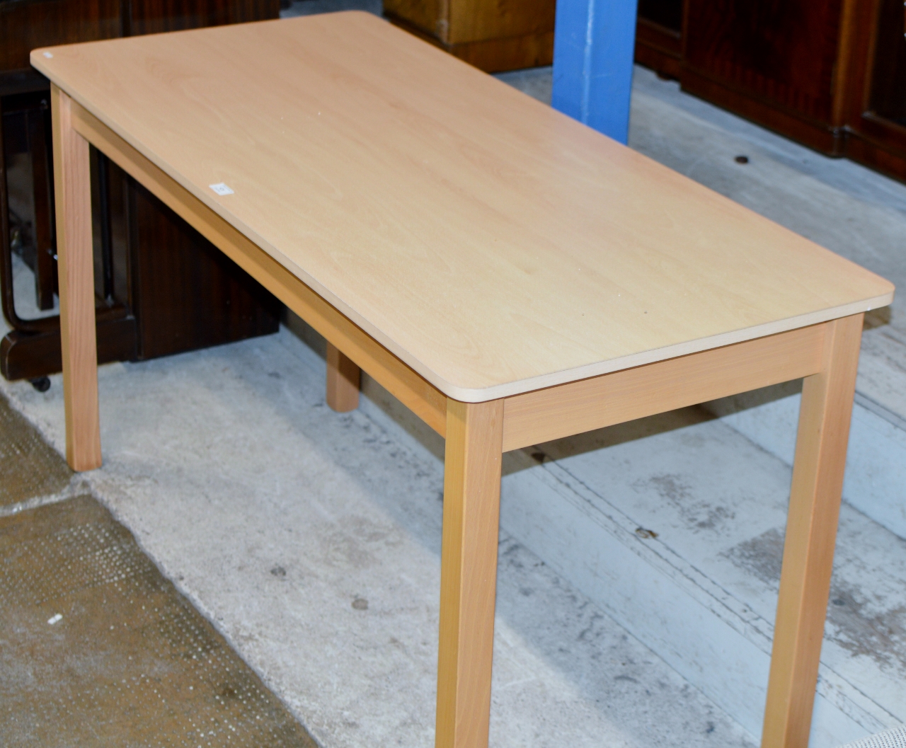 A MODERN BEECH FINISHED WORK TABLE