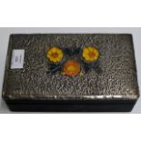 A DECORATIVE ARTS & CRAFTS STYLE BOX WITH ENAMELLED FLORAL DECORATION