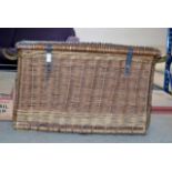 AN OLD WICKER HAMPER