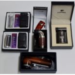 A GROUP OF 6 VARIOUS DESIGNER CIGAR & CIGARETTE LIGHTERS INCLUDING CALIBRI, CHIBA, CORONA ETC WITH