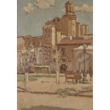 [§] EDWARD MORLAND LEWIS (WELSH 1903-1943) A SPANISH TOWN Oil on board 26cm x 19cm (10.25in x 7.