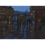 [§] JOHN MACKIE (SCOTTISH B.1953) NIGHTFALL, HANOVER STREET Signed and dated '08, pastel 59cm x 80cm