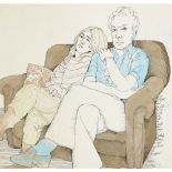 [§] ALASDAIR GRAY (SCOTTISH B.1934) WILMA AND DAVID - CHRISTMAS DAY Signed, inscribed and dated