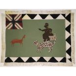 FANTE ASAFO FLAG: IF WE CAN TAME THE LEOPARD WHAT CHANCE HAVE YOU MERE ANIMALS GHANA, EARLY 20TH