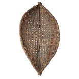 WESTERN KENYAN SHIELD POSSIBLY LUO hide and wood, leaf shaped, formed from a wooden frame with