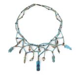 ANCIENT EGYPTIAN FAIENCE NECKLACE, LATE PERIOD. LATE PERIOD 664 - 332 BC faience, composed of a