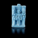 ANCIENT EGYPTIAN OSRIAN TRIAD AMULET LATE PERIOD 664 - 332 BC moulded faience, depicting the