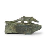 ANCIENT EGYPTIAN SHREW SARCOPHAGUS LATE PERIOD 664 - 332 BC a hollow bronze rectangular container