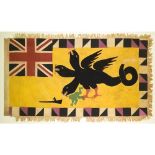 FANTE ASAFO FLAG: WILL YOU FLY OR WILL YOU VANISH GHANA, EARLY 20TH CENTURY cotton applique flag,