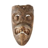 NORTHWEST COAST NUU-CHAH-NULTH SPIRIT MASK carved wood, with reccesses at the mouth and above the