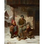 ATTRIBUTED TO CHARLES EDOUARD FRÈRE (FRENCH 1837-1894)REPAIRING THE SLEDGE Oil on canvas56cm x