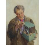 PERCY BROOKE (BRITISH 19TH/20TH CENTURY)THE PET SONG-BIRD Signed and dated '96, watercolour49.5cm