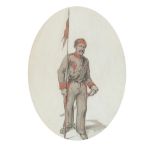 COUNT AMADEO PREZIOSI (MALTESE 1816-1882)OTTOMAN SOLDIERS Signed, pencil and watercolour25.5cm x