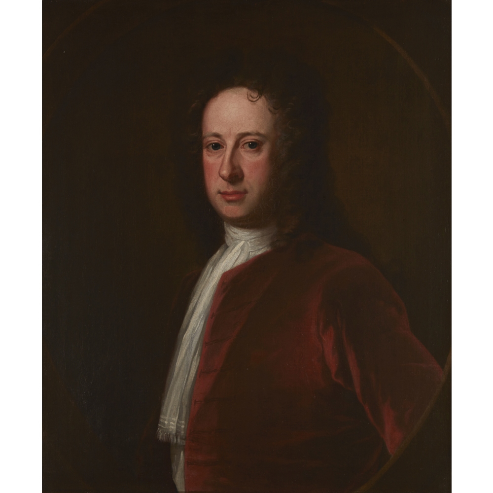 WILLIAM AIKMAN (SCOTTISH 1682-1737)HALF LENGTH PORTRAIT OF PROFESSOR ALEXANDER BAYNE Feigned oval,