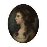 FOLLOWER OF DANIEL GARDNERHEAD AND SHOULDER PORTRAIT OF A YOUNG WOMAN IN PROFILE Oil on canvas,