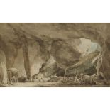 JEAN PIERRE HOUEL (FRENCH 1735-1813)THE GROTTOES AT SYRACUSE Watercolour24cm x 29.5cm (9.5in x 11.