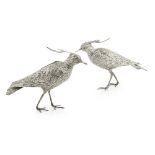 A pair of early 20th century continental silver bird ornamentswith French control marks, each