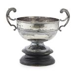 A twin handled rose bowlHutton and Co. Sheffield 1922, of plain round form, moulded girdle, flying