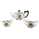 A modern three piece tea serviceElkington & Co Ltd, Birmingham 1939, comprising teapot, twin handled