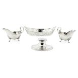 A collection of silver and plateto include; a capstan inkwell, Birmingham, 1925, pair of plated