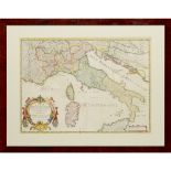 Sanson, NicolasCarte Generale de L'Italie. Paris, 1658, 57 x 41.5cm, hand-coloured engraved map,