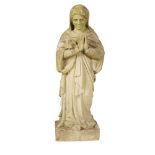 ANDREW CURRIE (1812-1891) STONE FIGURE OF THE VIRGIN, CIRCA 1840 the figure shown in prayer, her