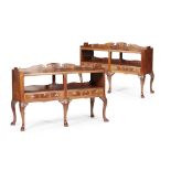 A PAIR OF FIGURED MAHOGANY BUFFETS, BY WHYTOCK & REID, EDINBURGH CIRCA 1930 each with shallow relief