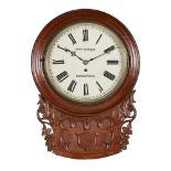 A SCOTTISH VICTORIAN OAK-CASED WALL CLOCK, BY ANDREW BARRIE, EDINBURGH CIRCA 1840 the circular