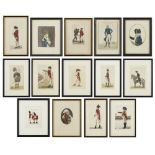 JOHN KAY (1742-1826) FOURTEEN COLOURED CARICATURES, 1790S-1815 various sizes, some dated and signed,