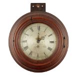 A SCOTTISH MAHOGANY FRAMED WALL CLOCK BY JAMES IVORY, DUNDEE LATE 18TH CENTURY the circular silvered