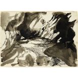 [§] KEITH VAUGHAN (BRITISH 1912-1977) RIVER LANDSCAPE Ink 12.5cm x 18cm (5in x 7in)